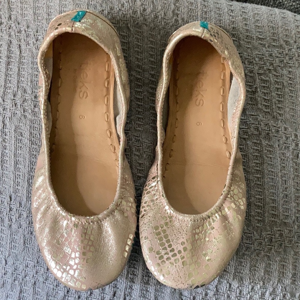 Tieks by Gavrieli metallic pink and gold size 6
